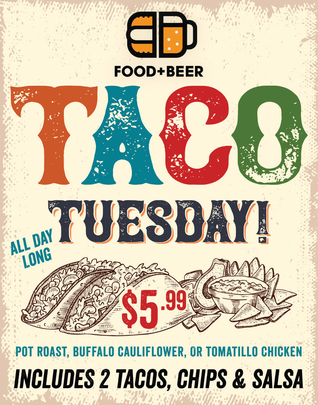 Food and Beer Taco Tuesday